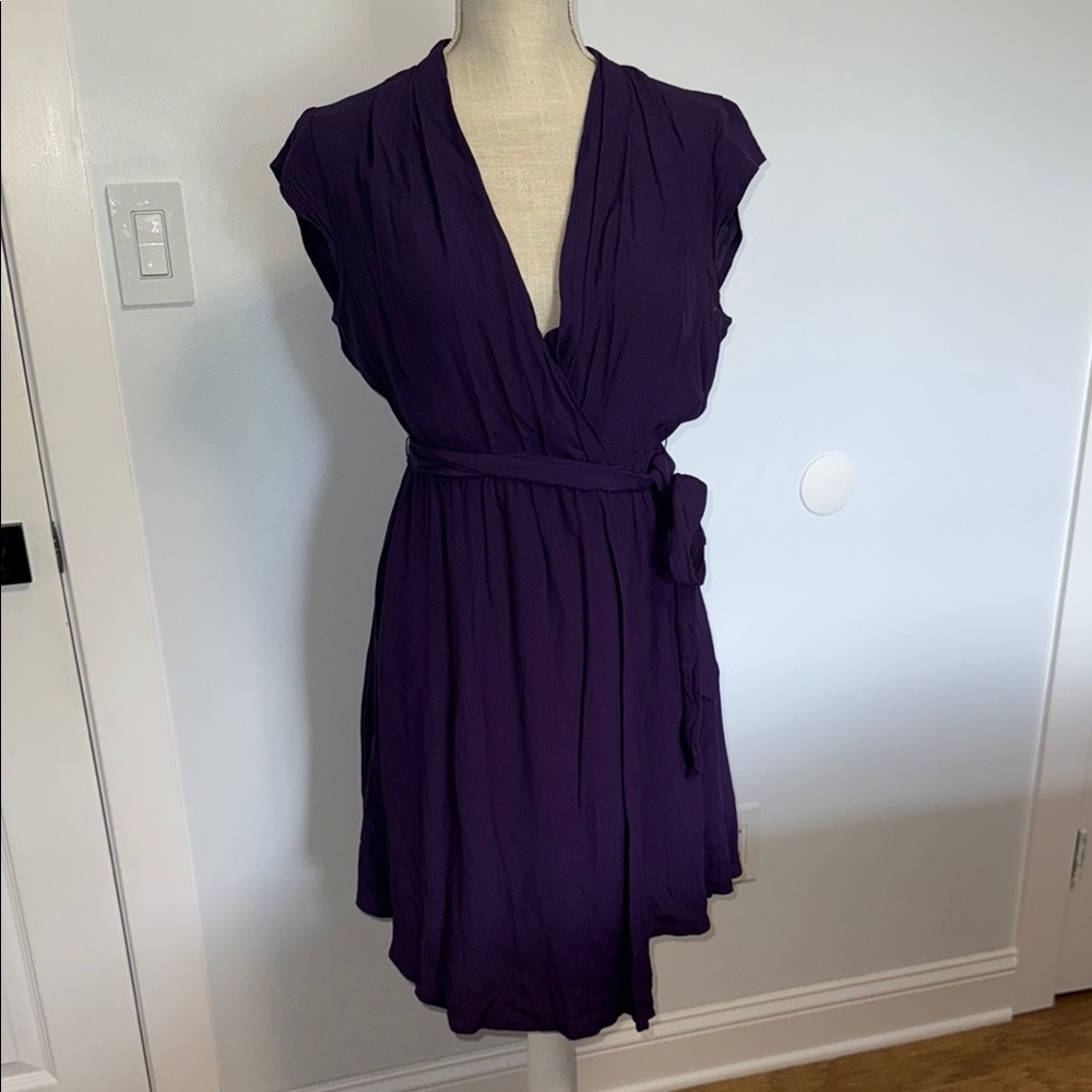 Elegant Purple Wrap Dress